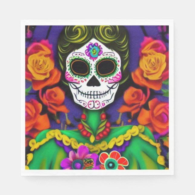 Serviette En Papier Jour des morts (Devant)