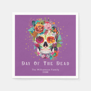 Serviette En Papier Jour Des Morts Crâne de Sucre Mexicain Toutes Âmes