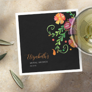 Serviette En Papier Jour des Morts Floral Shower de Mariage