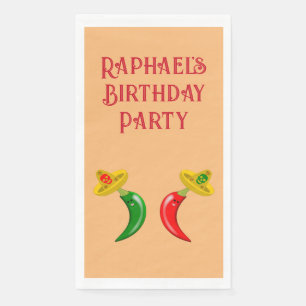 Serviette En Papier Jour des Morts Mexicains Chilis Personnalisé Anniv
