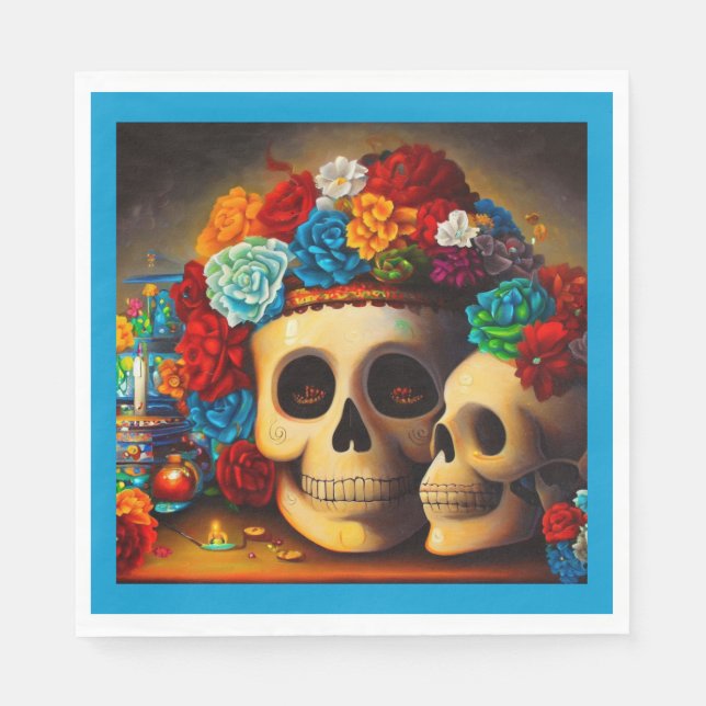 Serviette En Papier Jour des Offrendas mortes 2 (Devant)