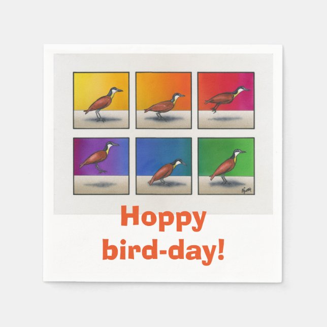 Serviette En Papier Jour des oiseaux chanceux ! (Devant)