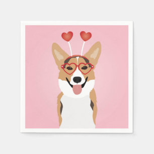 Serviette En Papier Jour des Valentines du Chien de Corgi