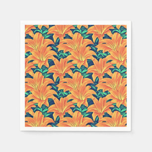 Serviette En Papier Jour d'Orange avec des Feuilles verts
