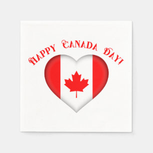 Serviette En Papier Jour du Canada pour le coeur canadien
