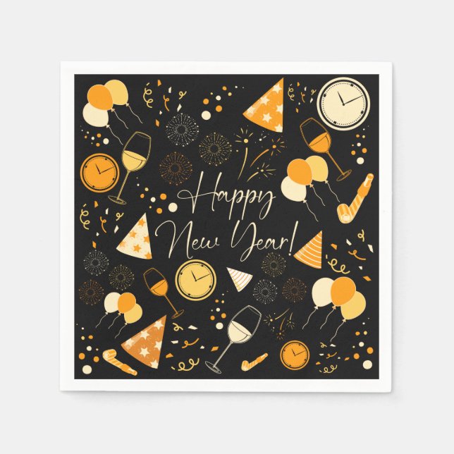 Serviette En Papier Jour du Nouvel An (Devant)