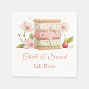 Serviette En Papier Jour du Sandwich de Crème Glacée aux Pistaches Aqu