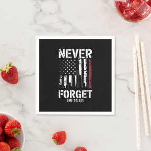 Serviette En Papier Jour du Souvenir Ne Jamais Oublier 11 Septembre 20