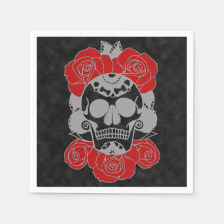 Serviette En Papier Jour rétro du crâne de sucre Dead Grunge