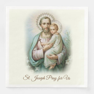 Serviette En Papier Jour Saint-Joseph Jour de la Croix de Jésus Enfant