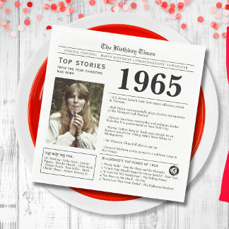 Serviette En Papier Journal d'anniversaire 1965