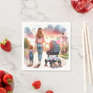 Serviette En Papier Journée de la maman et des enfants à Park Napkins