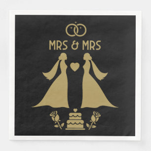 Serviette En Papier Journée de mariage des filles gays