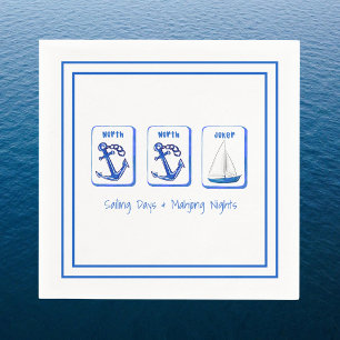 Serviette En Papier Jours de navigation et nuits de mahjong nautiques