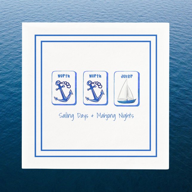 Serviette En Papier Jours de navigation et nuits de mahjong nautiques (Créateur téléchargé)