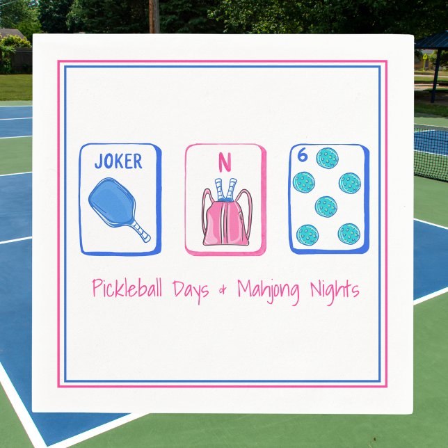 Serviette En Papier Jours de Pickleball et Soirées de Mahjong Tile Par (Créateur téléchargé)