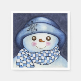 Serviette En Papier Jours fériés fêtes de Noël Snowman Napkins
