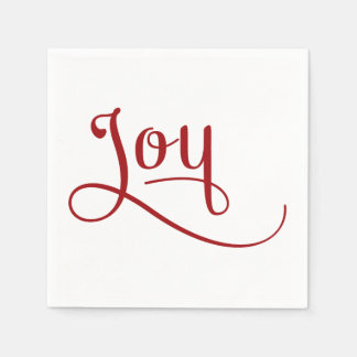 Serviette En Papier Joy Script Red