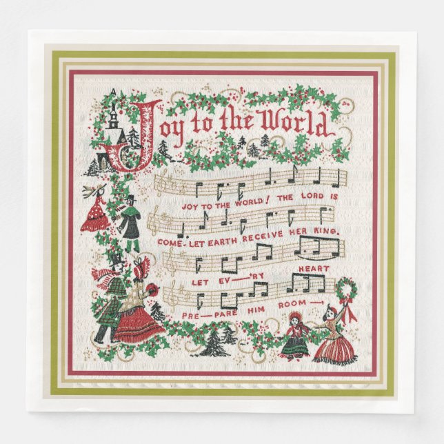 Serviette En Papier Joy to the World Song Sheet (Devant)