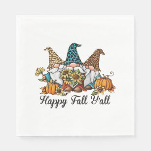 Serviette En Papier Joyeuse automne Y tous Gnome Leopard Citrouille Ch