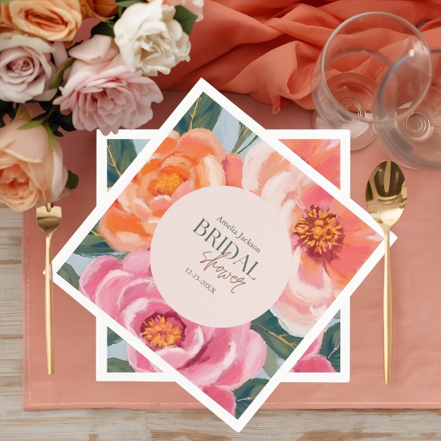 Serviette En Papier Joyeuse et audacieuse douche nuptiale florale vibr (Créateur téléchargé)