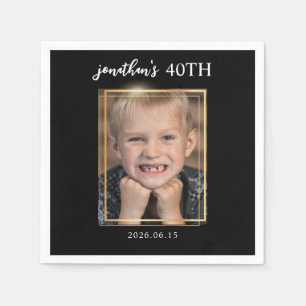 Serviette En Papier Joyeuse fête d'anniversaire 40 ans personnalisée B