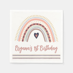 Serviette En Papier Joyeuse Fête d'Anniversaire Bohème Moderne Minimal