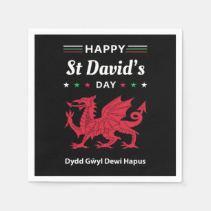 Serviette En Papier Joyeuse fête de la Saint-David Dydd Gŵyl Dewi Hapu