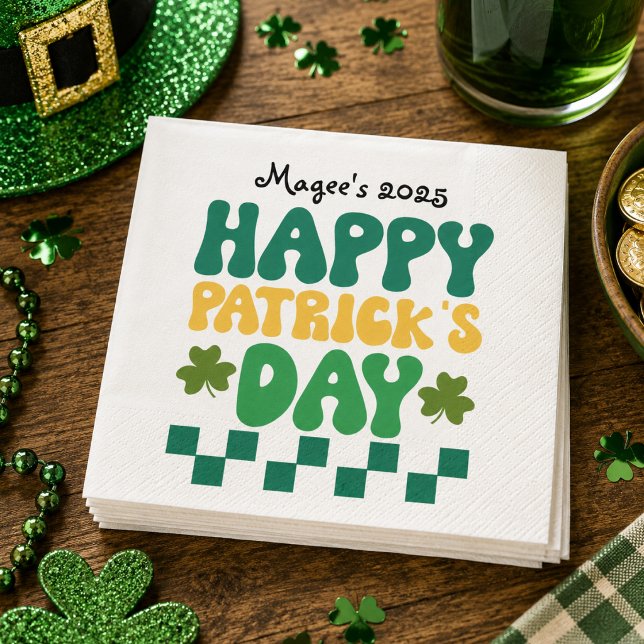 Serviette En Papier Joyeuse fête de la Saint-Patrick (Happy St. Patrick's Day Party Napkins)