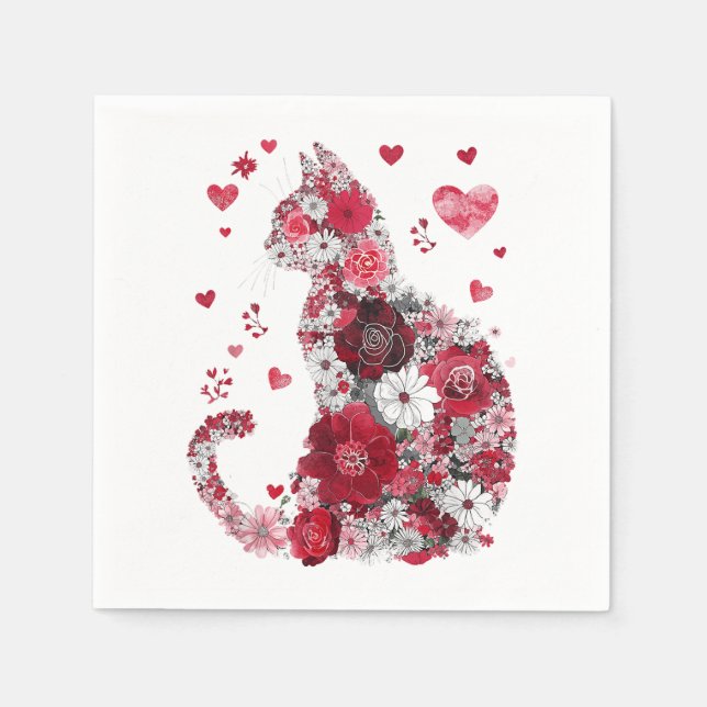 Serviette En Papier Joyeuse Fête des femmes Drôle Filles Chat (Devant)