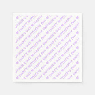 Serviette En Papier Joyeuse Fête des Mères Lilac sur le Livre blanc 