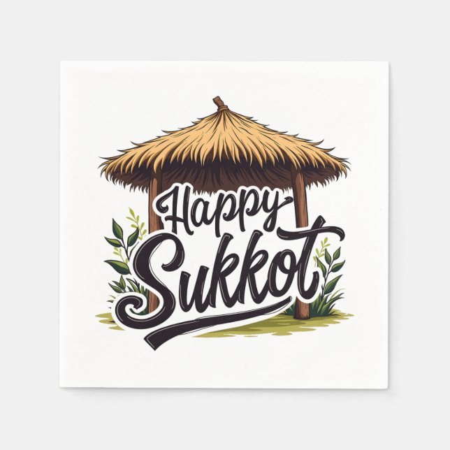 Serviette En Papier Joyeuse fête juive Sukkot Hanoukka (Devant)