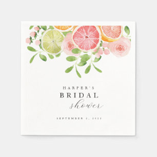 Serviette En Papier Joyeuse fête prénuptiale aux fleurs et agrumes