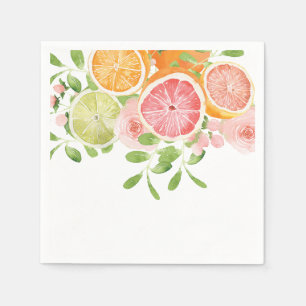 Serviette En Papier Joyeuse fête prénuptiale aux fleurs vives et aux a