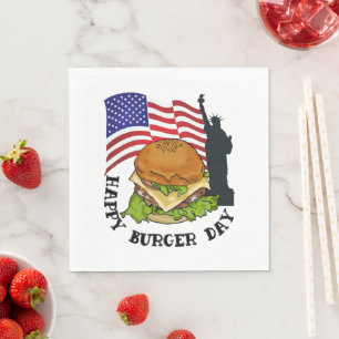 Serviette En Papier Joyeuse journée de burger