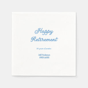 Serviette En Papier Joyeuse retraite bleue années de service nom paste