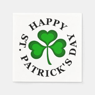 Serviette En Papier JOYEUSE SAINT-PATRICK Texte trèfle vert Shamrock