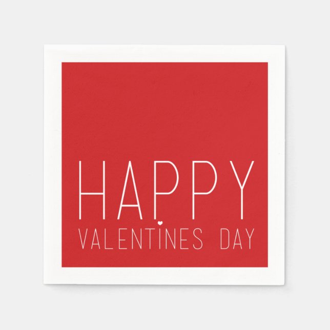 Serviette En Papier Joyeuse Saint-Valentin (Devant)