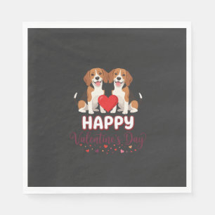 Serviette En Papier Joyeuse Saint-Valentin Couple de Beagles