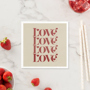 Serviette En Papier Joyeuse Saint-Valentin Couple de la Saint-Valentin