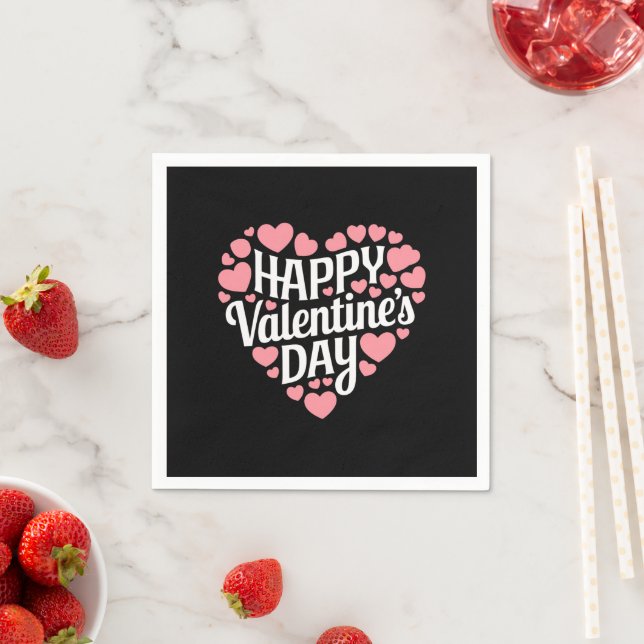Serviette En Papier Joyeuse Saint-Valentin drôle Cœur Amour Valentin  (En situation)