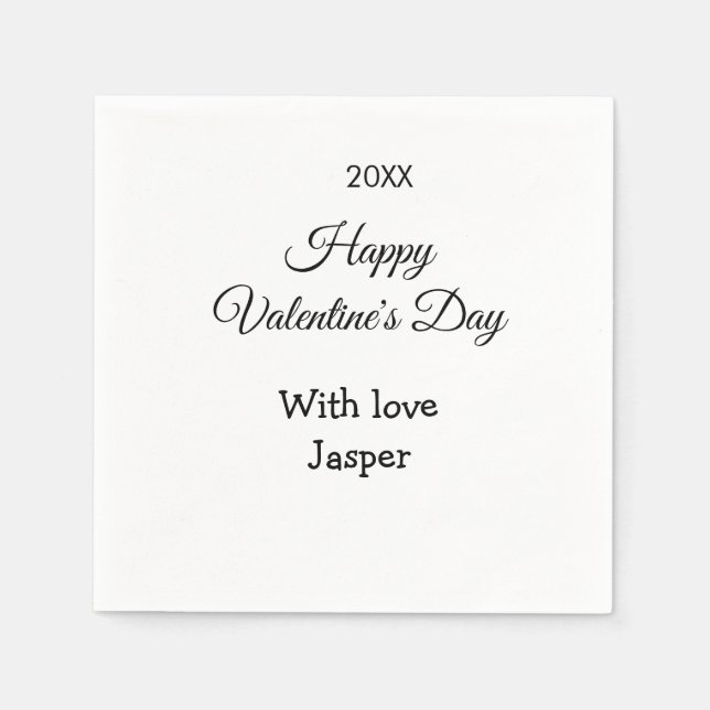 Serviette En Papier Joyeuse Saint-Valentin nom amour simple année styl (Devant)