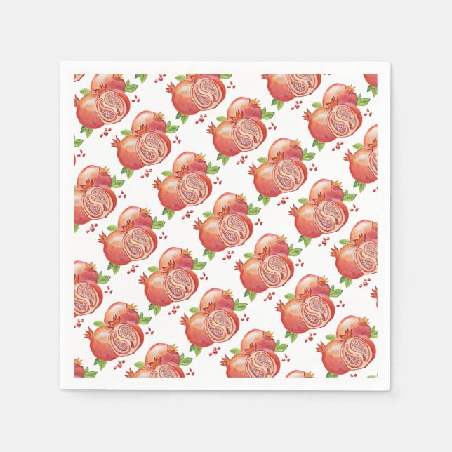 Serviette En Papier Joyeuse Yalda à la grenade (Devant)