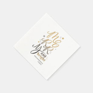 Serviette En Papier Joyeuses et lumineuses fêtes de Noël Nom de la fam
