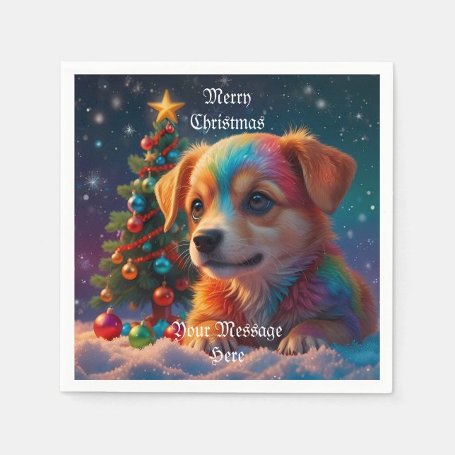 Serviette En Papier Joyeuses Fêtes de Noël (Devant)
