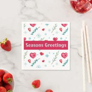 Serviette En Papier Joyeuses Fêtes   Jolie Flamme de neige et vacances