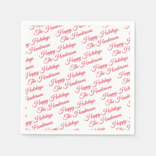 Serviette En Papier Joyeuses fêtes personnalisées