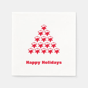Serviette En Papier Joyeuses fêtes rouge blanc neige Stars papier arbr