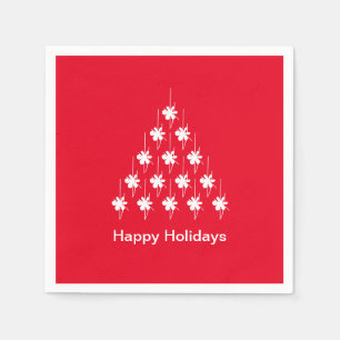 Serviette En Papier Joyeuses fêtes rouge blanc neige Stars papier arbr