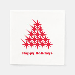 Serviette En Papier Joyeuses fêtes rouge blanc neige Stars papier arbr